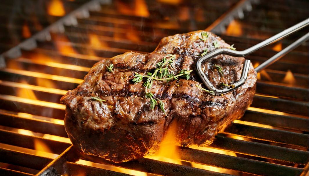 juicy steak on a grill